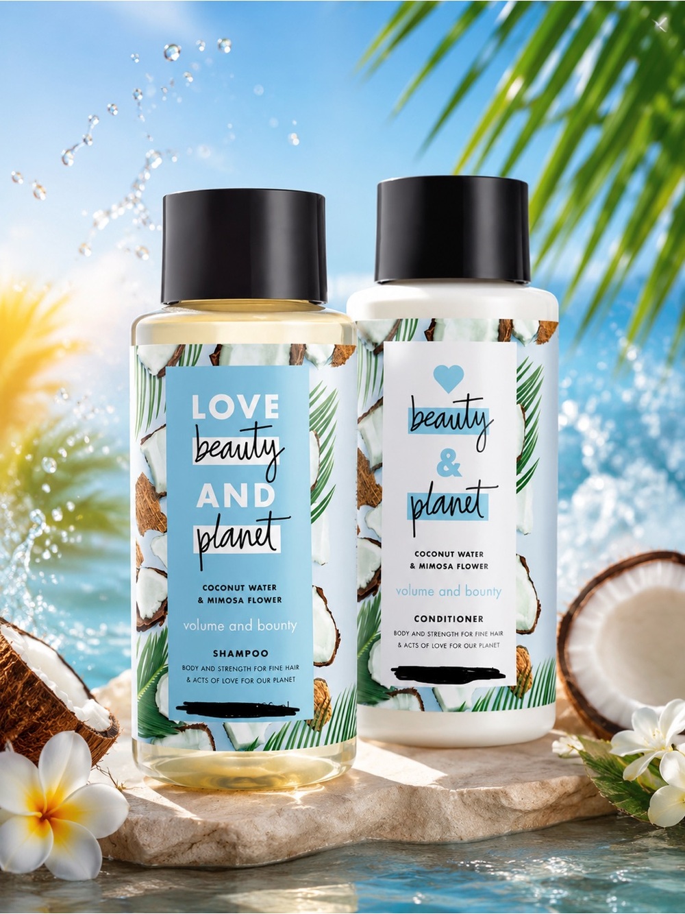 Love Beauty & Planet Coconut Volume Hair Shampoo & Conditioner - Travel Sizes
